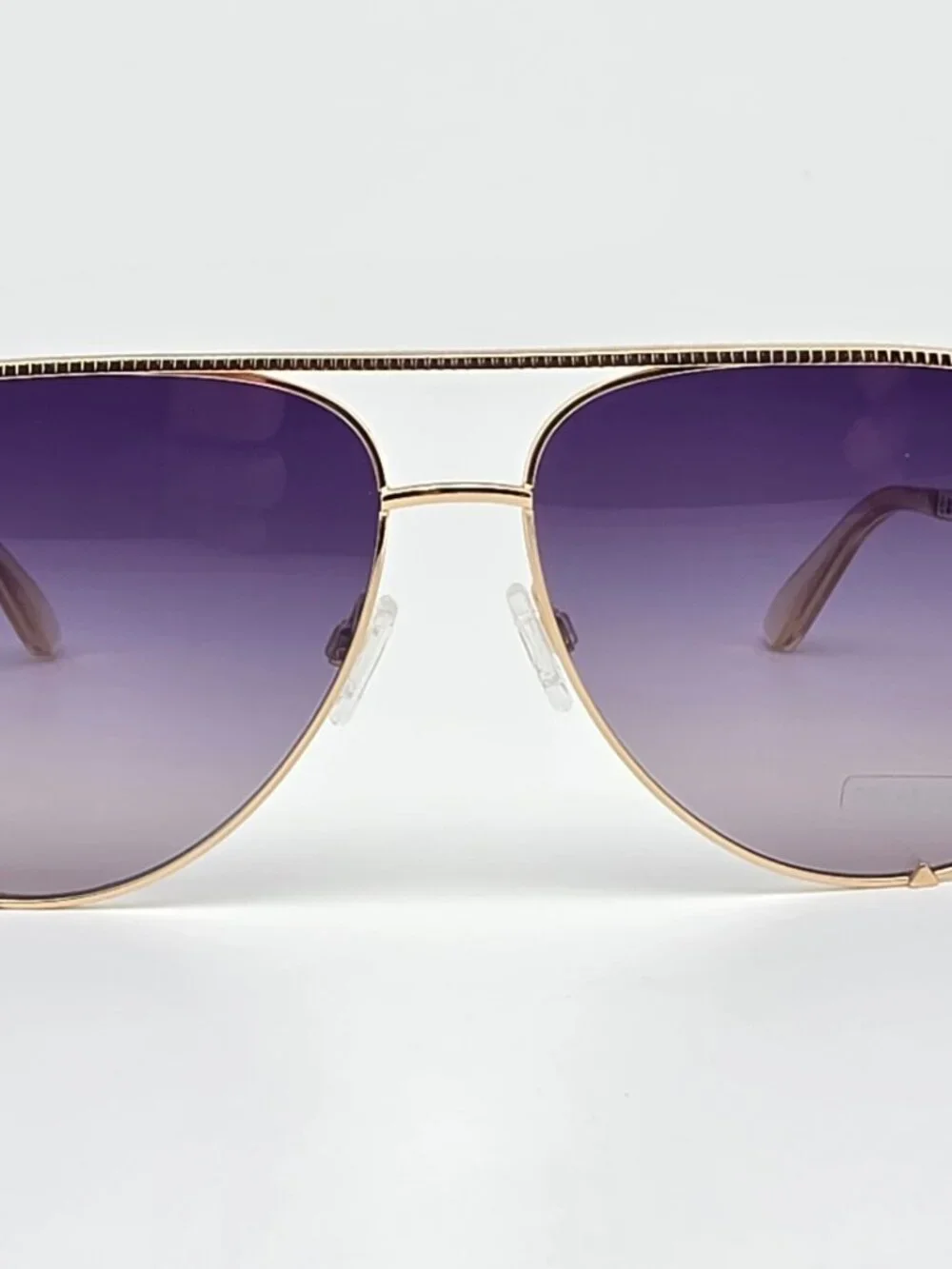 Quay Australia High Key Luxe Gold Frame Polarized Purple Lens Aviator Sunglasses
